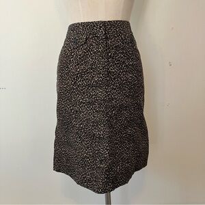VTG Talbots Corduroy Cheetah Leopard Skirt A-line Knee Sz. 6P Preppy Old Money